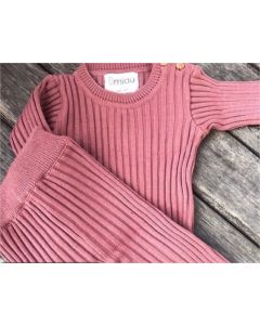 Conjunto morley tejido rosa 6 a 9m Miau