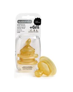 Tetina Anat.  +6M Flujo L Pack 2 Uds Látex Suavinex